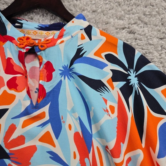 Soft Surroundings Top Women Large Multicolor Kimono‎ Cabana Bay Floral Beach - Picture 3 of 9